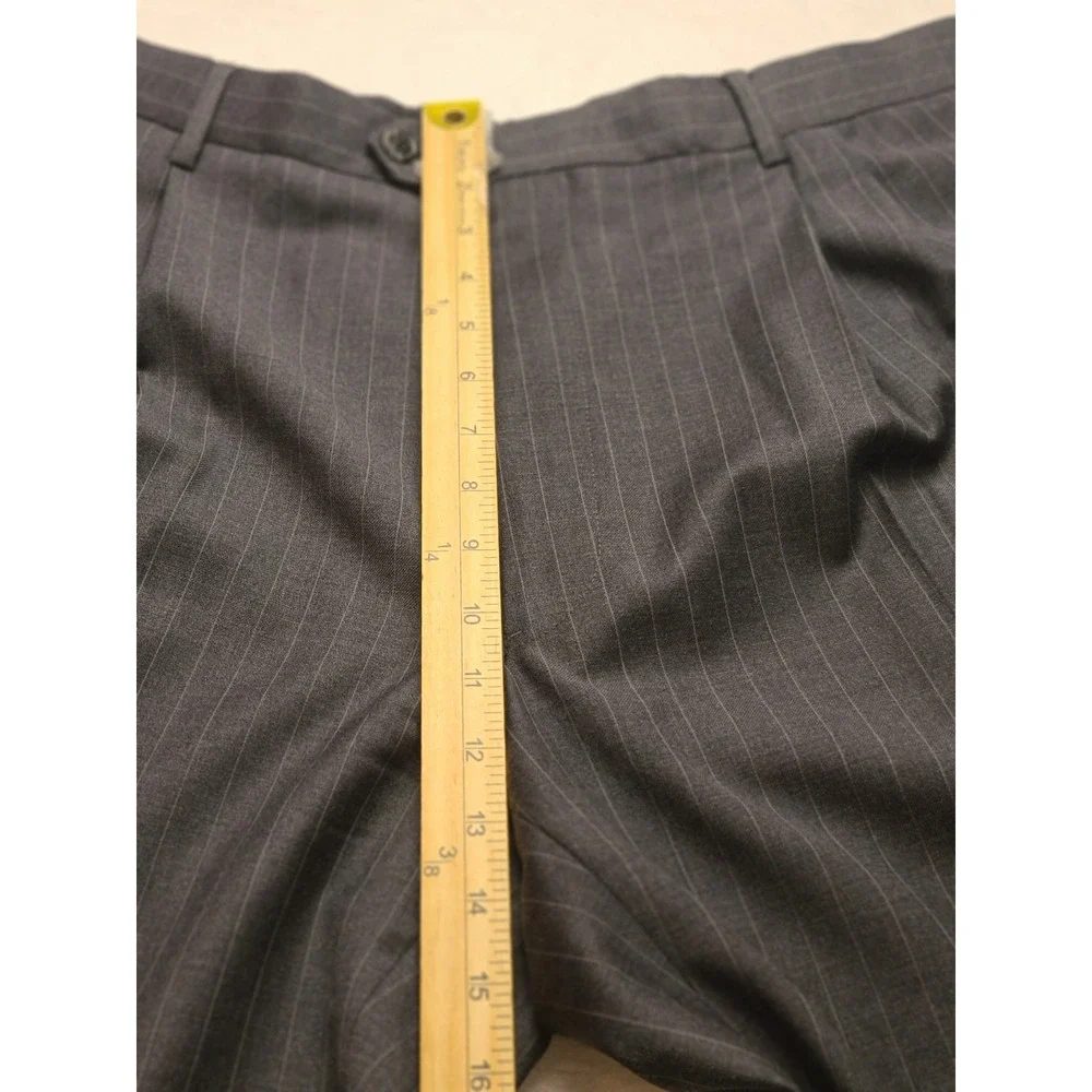 Mens‎ Charcoal Grey Pinstripe 2 Piece Suit Blazer and Pleated Trousers Set